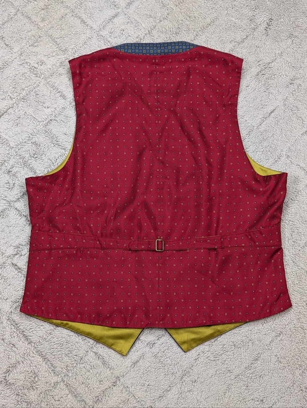 Robert Graham Vest Mens L Blue Pink Patchwork Geometric Silk Button Formal - Picture 7 of 8